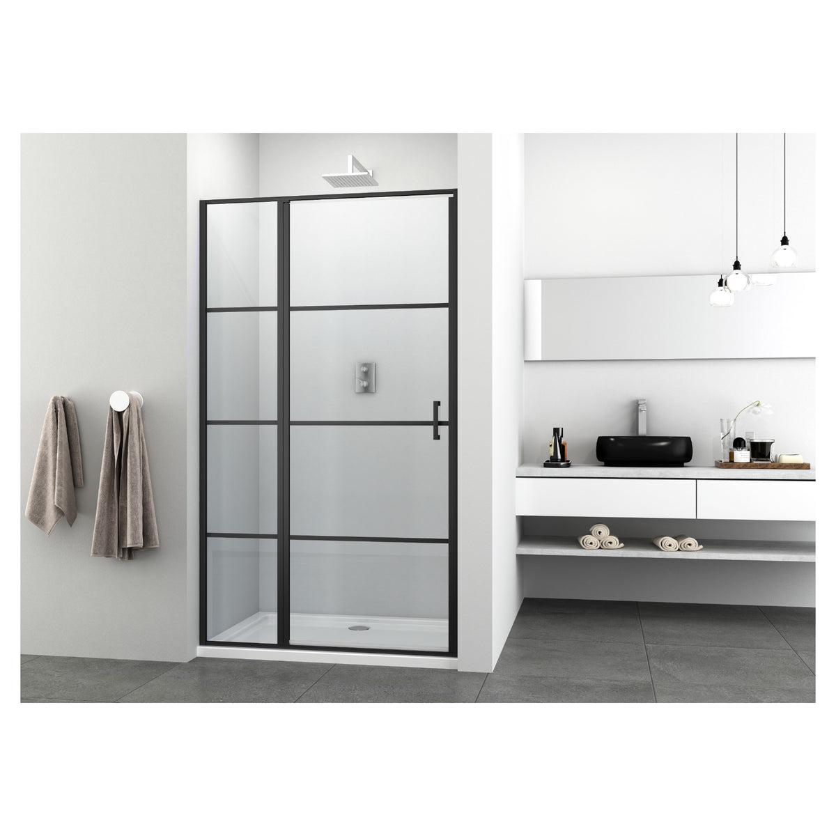 Schwenktür 120 cm | Schwarz matt