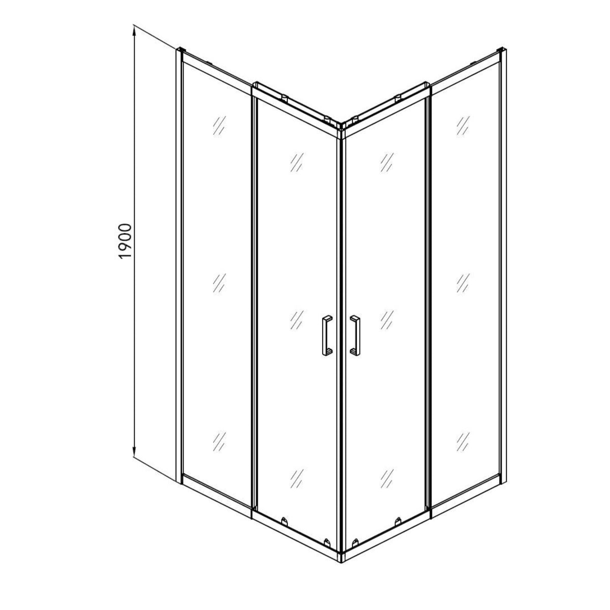 SANODUSCH Corner Shower 78.5-90x78.5-90x190 cm | Clear Glass