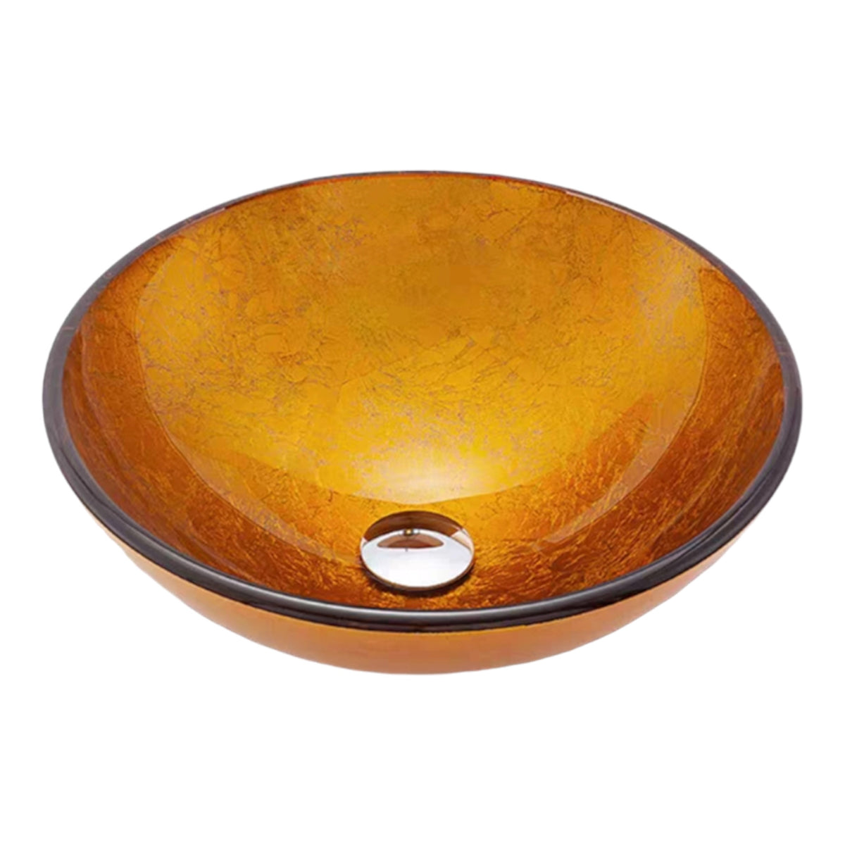 Lavabo sobre encimera de vidrio 42x42x15 cm | Oro