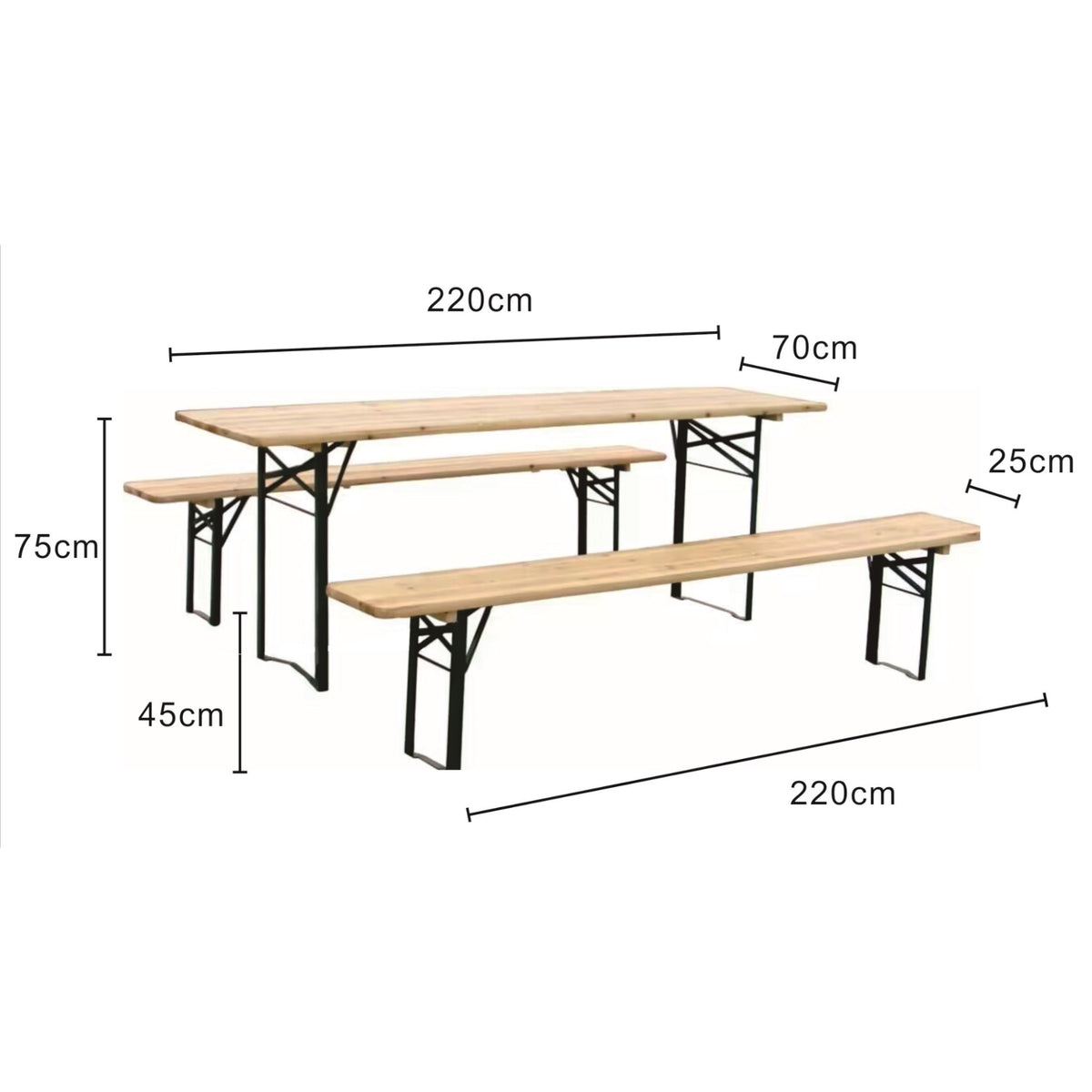 Bierzeltgarnitur Set 3-teilig 220x 270 cm