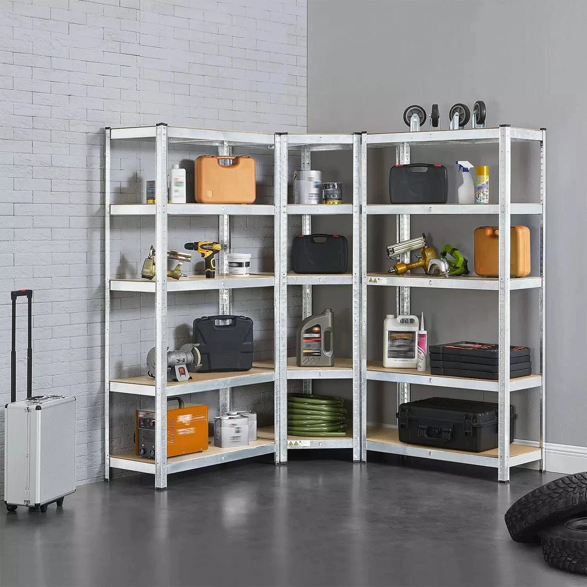 Corner heavy-duty shelf zinc 77x77x40x40x42x180 cm