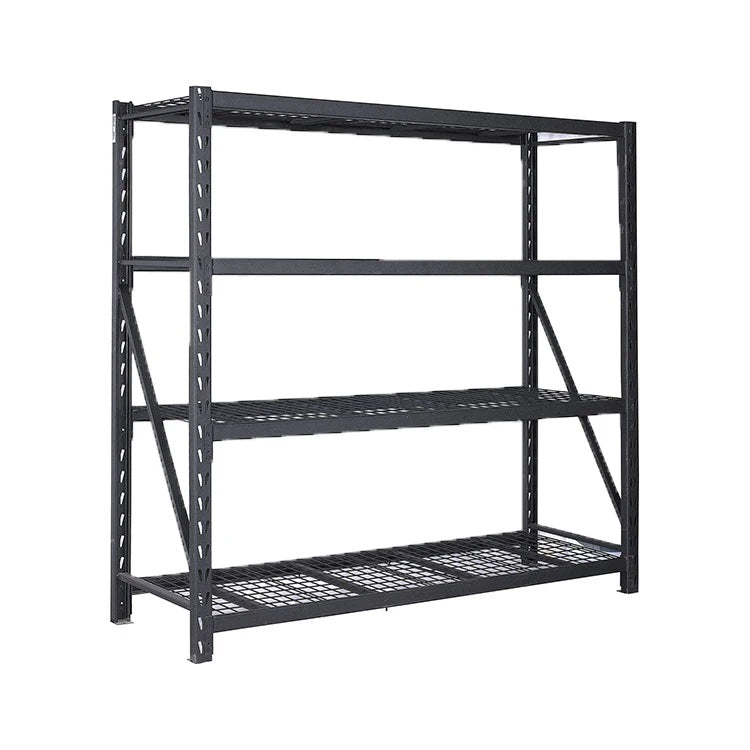Industrial heavy-duty shelving unit black 180x53x183 cm