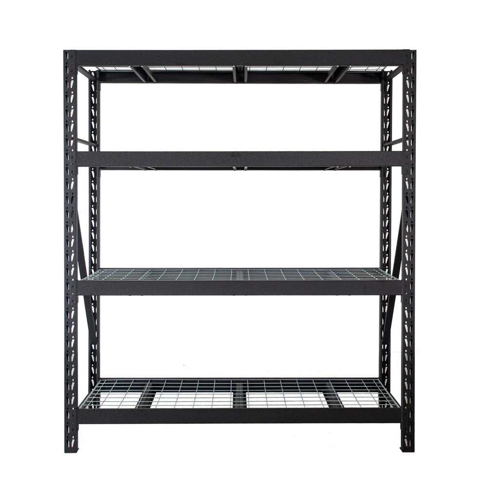 Industrial heavy-duty shelving unit black 180x53x183 cm