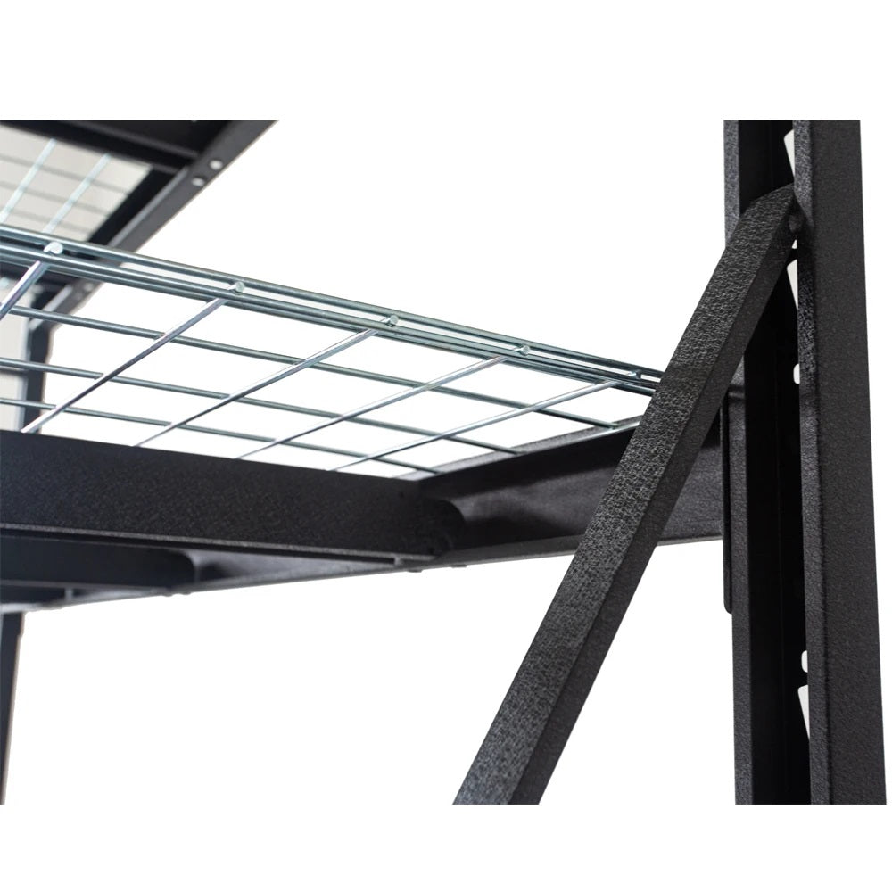 Industrial heavy-duty shelving unit black 180x53x183 cm