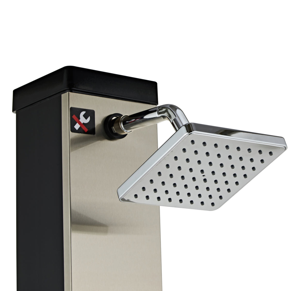 Ducha solar exterior de 40 l (níquel cepillado y negro)