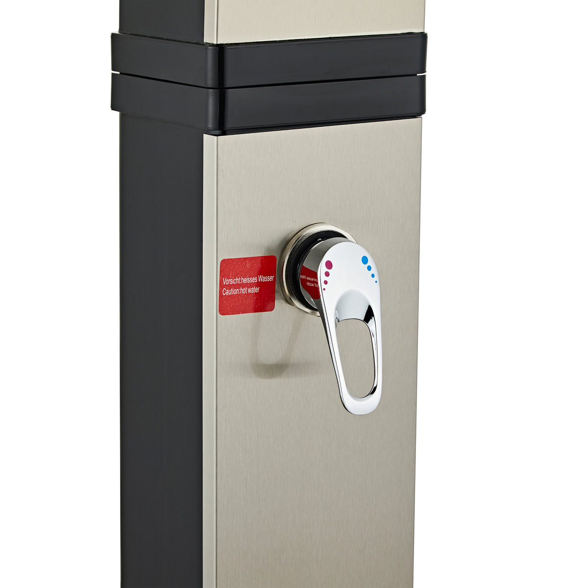 Ducha solar exterior de 40 l (níquel cepillado y negro)