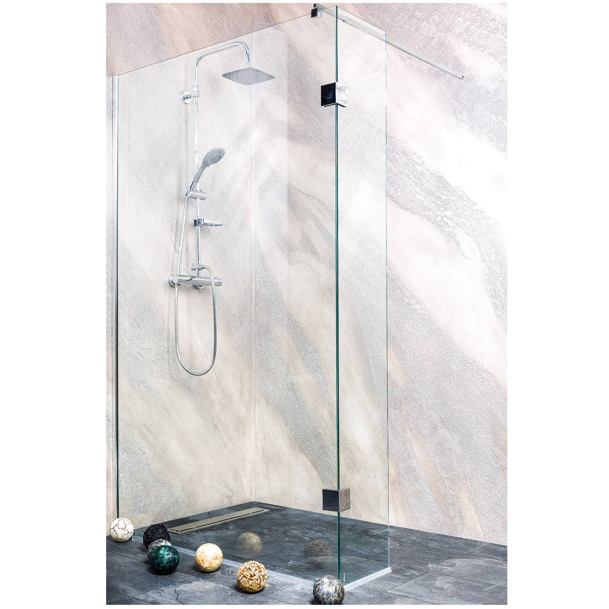 Walk-in shower screen WIDE II in 2 different sizes