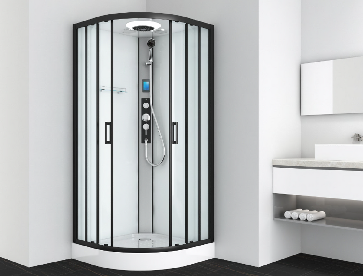 Complete Shower AUSTIN BLACK - with Quick Assembly 90 x 90 x 215 cm