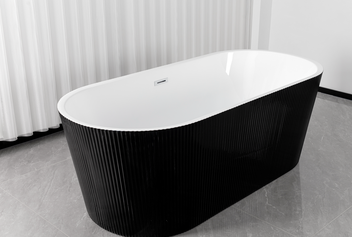 Bañera exenta RENO 170x75x58 cm negra