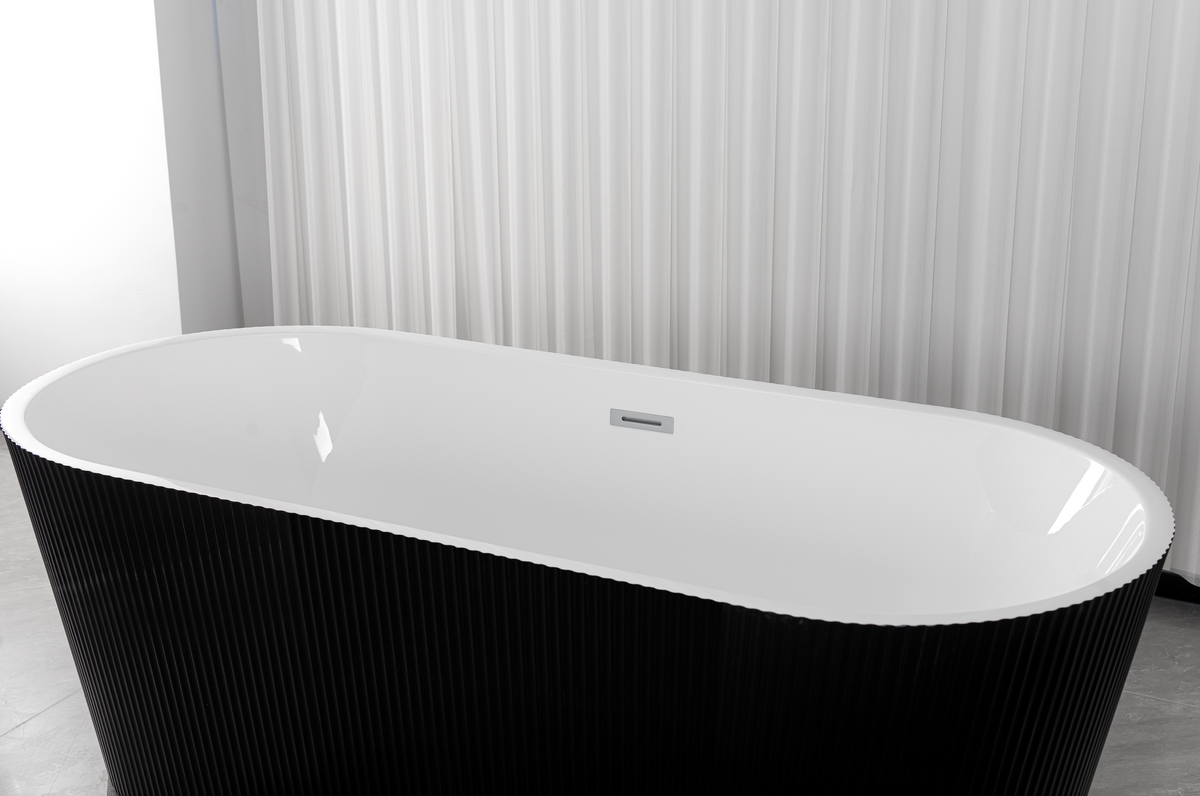 Bañera exenta RENO 170x75x58 cm negra