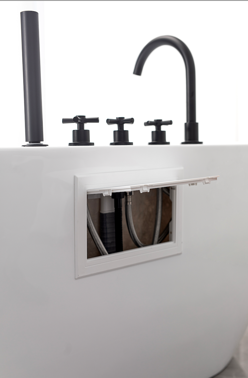 Freistehende Badewanne ARUBA schwarz matt 170x75x58 cm