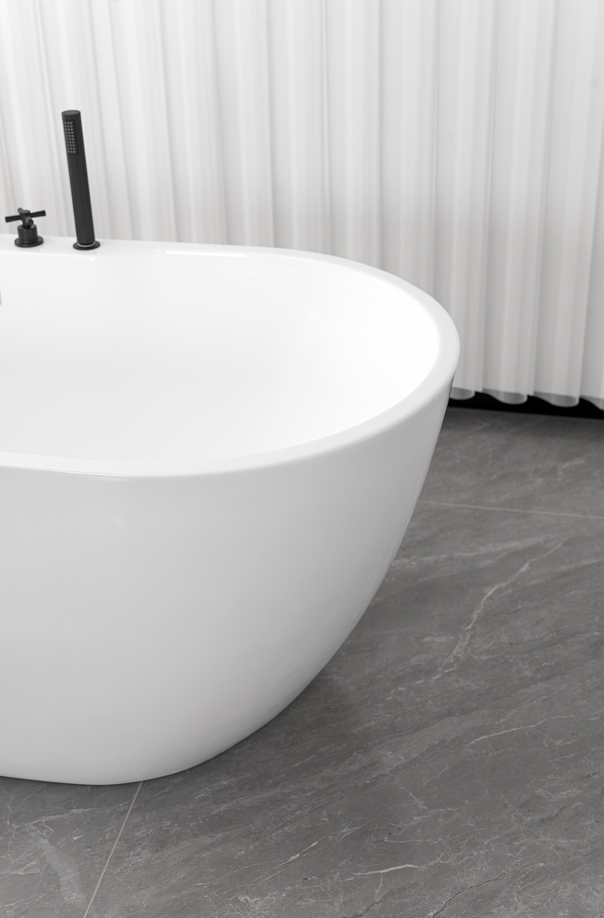 Freistehende Badewanne ARUBA schwarz matt 170x75x58 cm