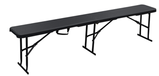Folding bench rattan look 182x28x43 cm