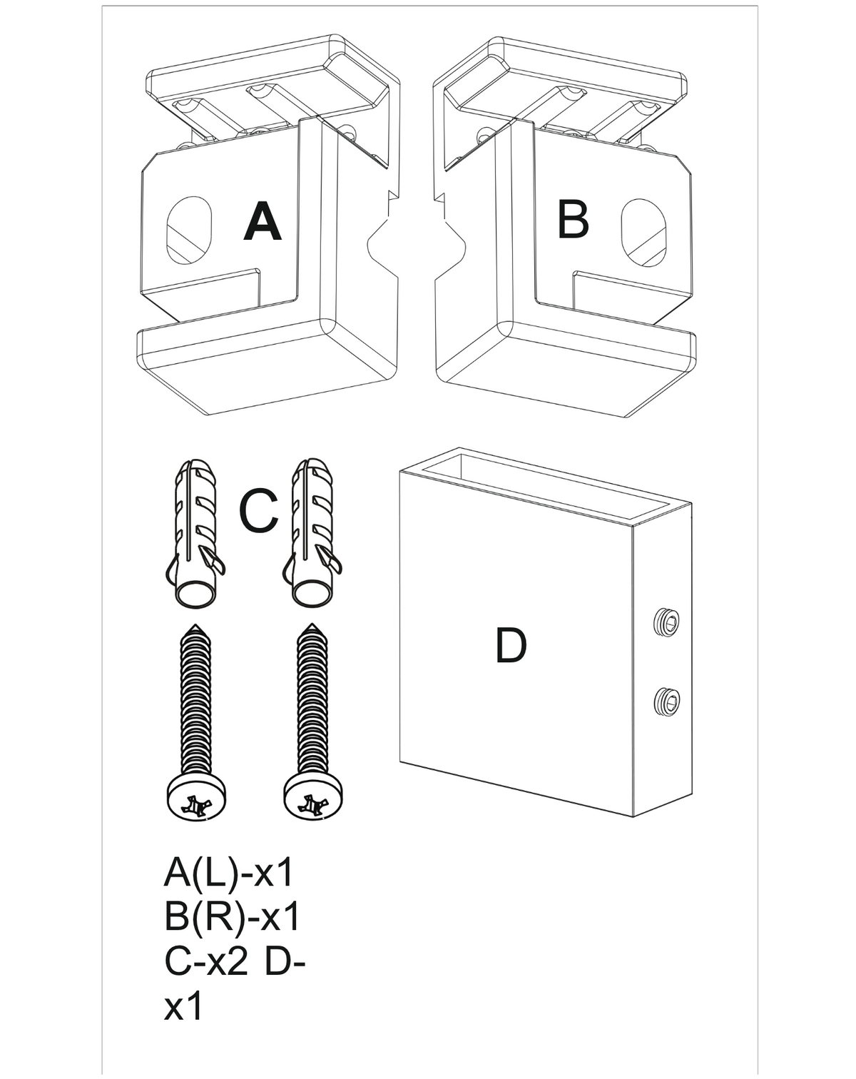Mounting set for DB120US