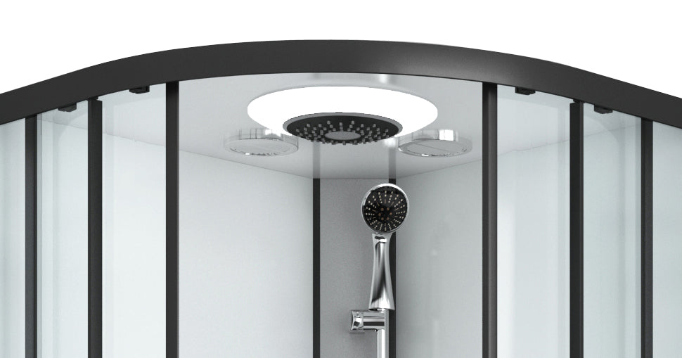Complete Shower AUSTIN BLACK - with Quick Assembly 90 x 90 x 215 cm