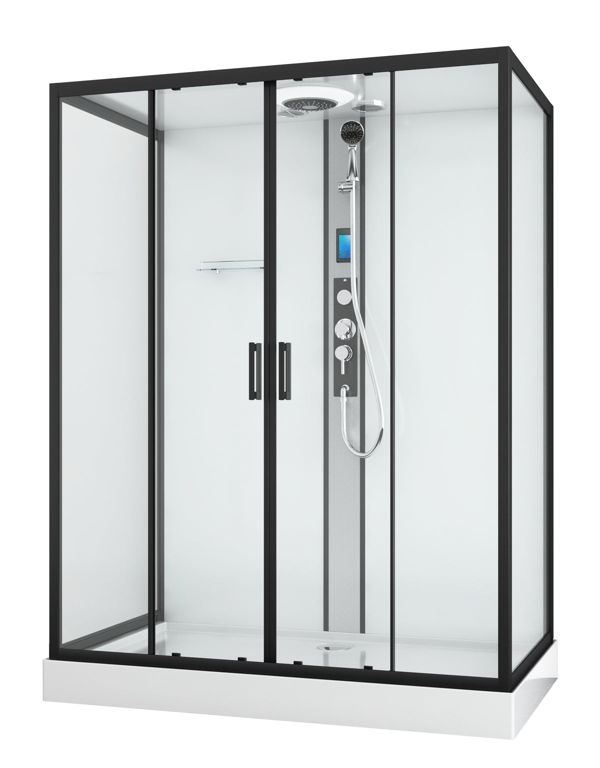 Complete Shower Unit NEW YORK BLACK - with quick assembly 90 x 160 x 215 cm