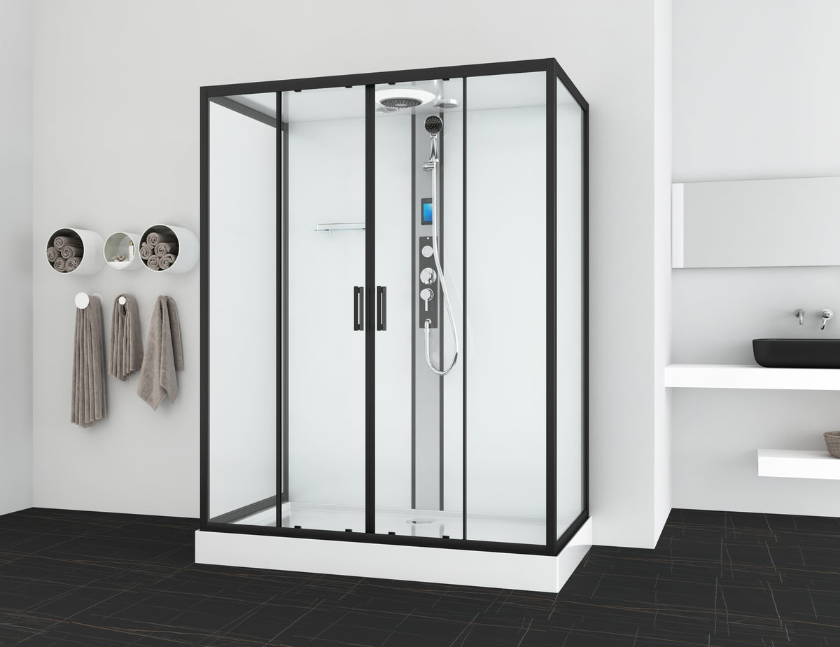 Complete Shower Unit NEW YORK BLACK - with quick assembly 90 x 160 x 215 cm
