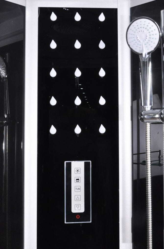 Komplettdusche SCALA BLACK mit Schnellmontage 90x90x215 cm