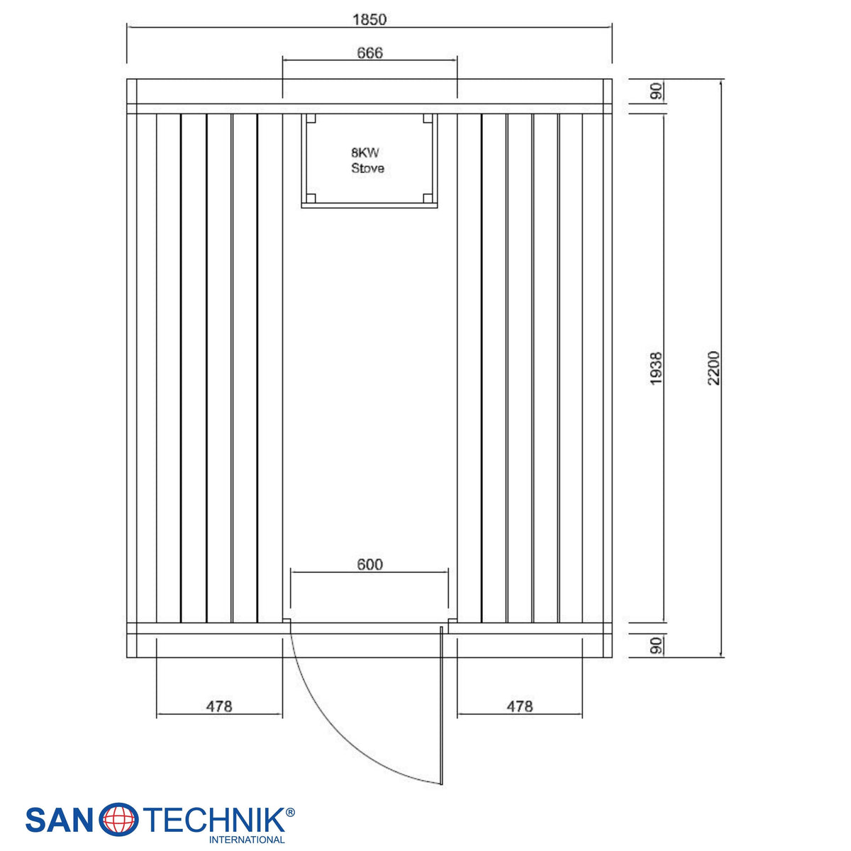 Outdoor barrel sauna TROMSÖ XL for 6 people
