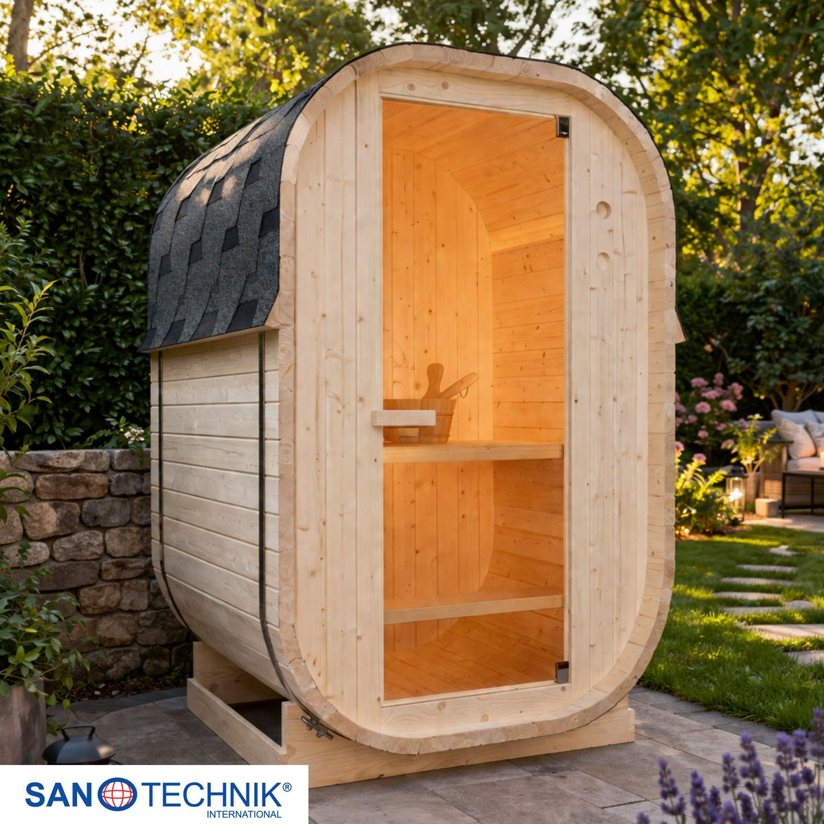 Sauna de barril al aire libre LINDHOLM para 1-2 personas