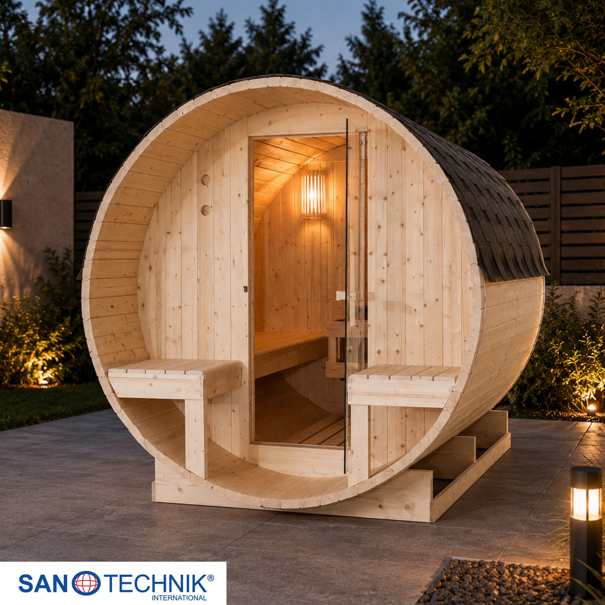 Outdoor barrel sauna BERGEN for 4 - 6 people