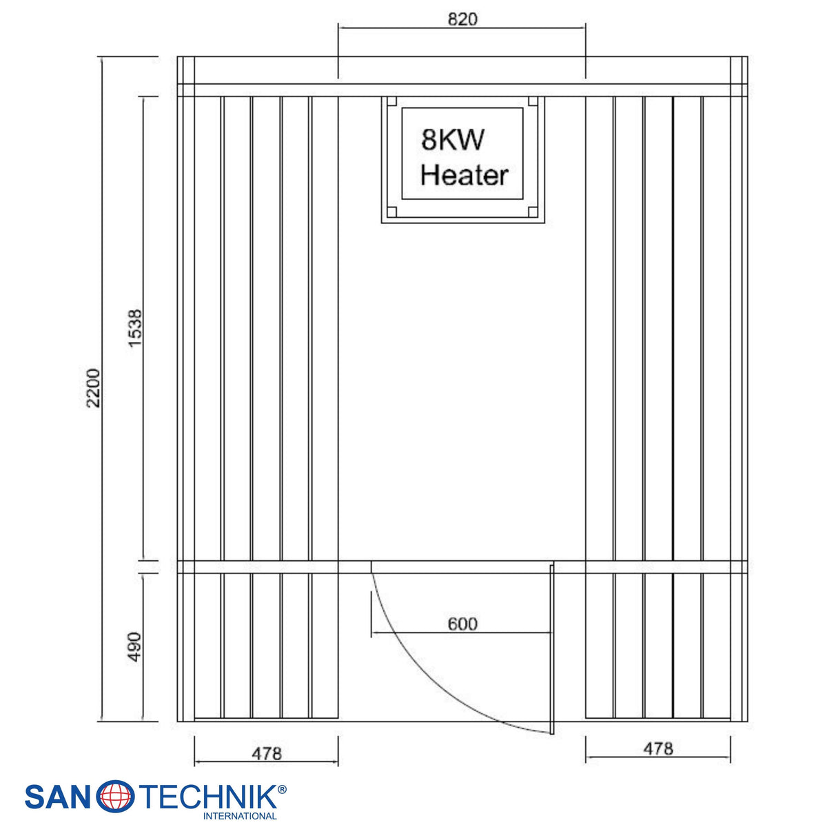 Outdoor sauna ISLAND XL for 4 people
