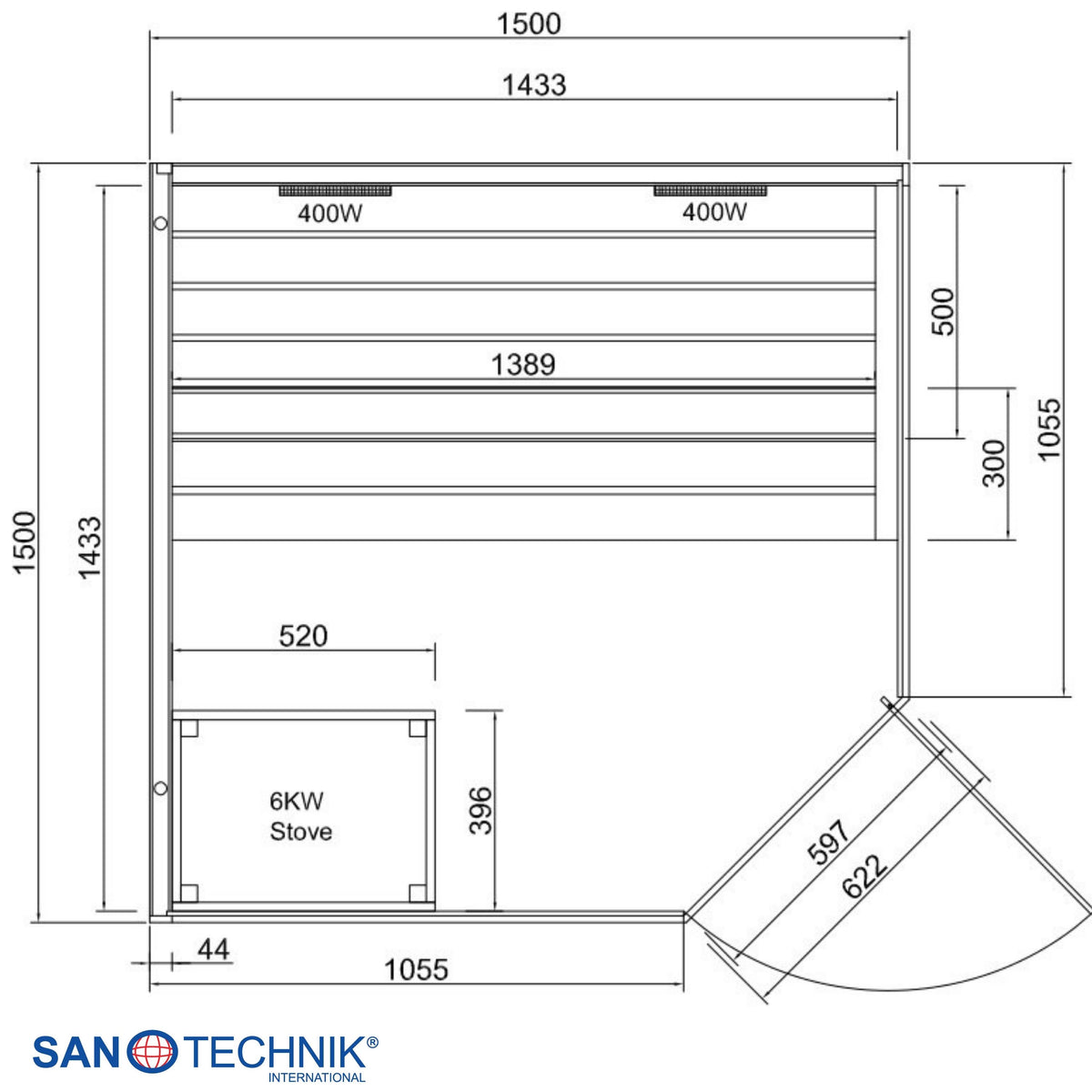 Sauna & Infrarotkabine GLACIER XL für 2-3 Personen