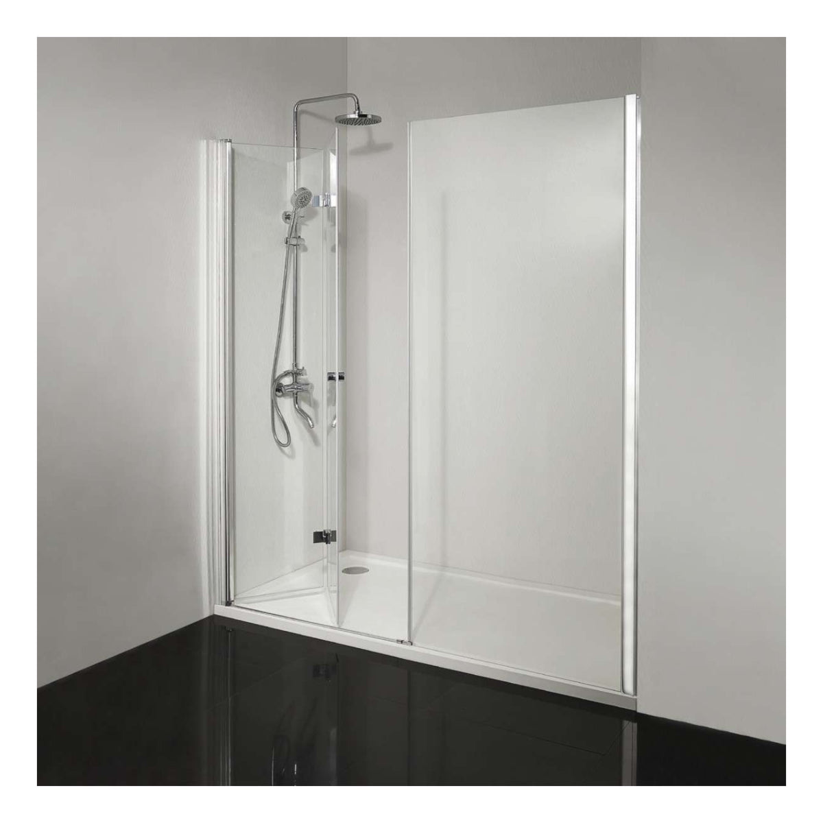 Smartflex - Fixglas chrom 116,5-118,5 cm x 195cm