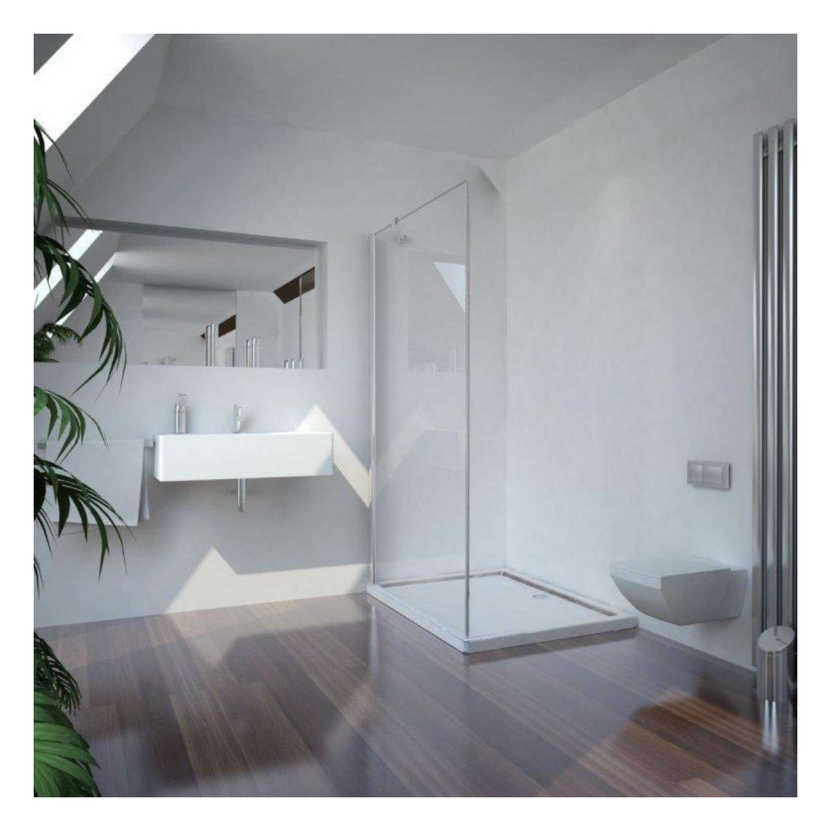 Smartflex - Fixglas chrom 116,5-118,5 cm x 195cm