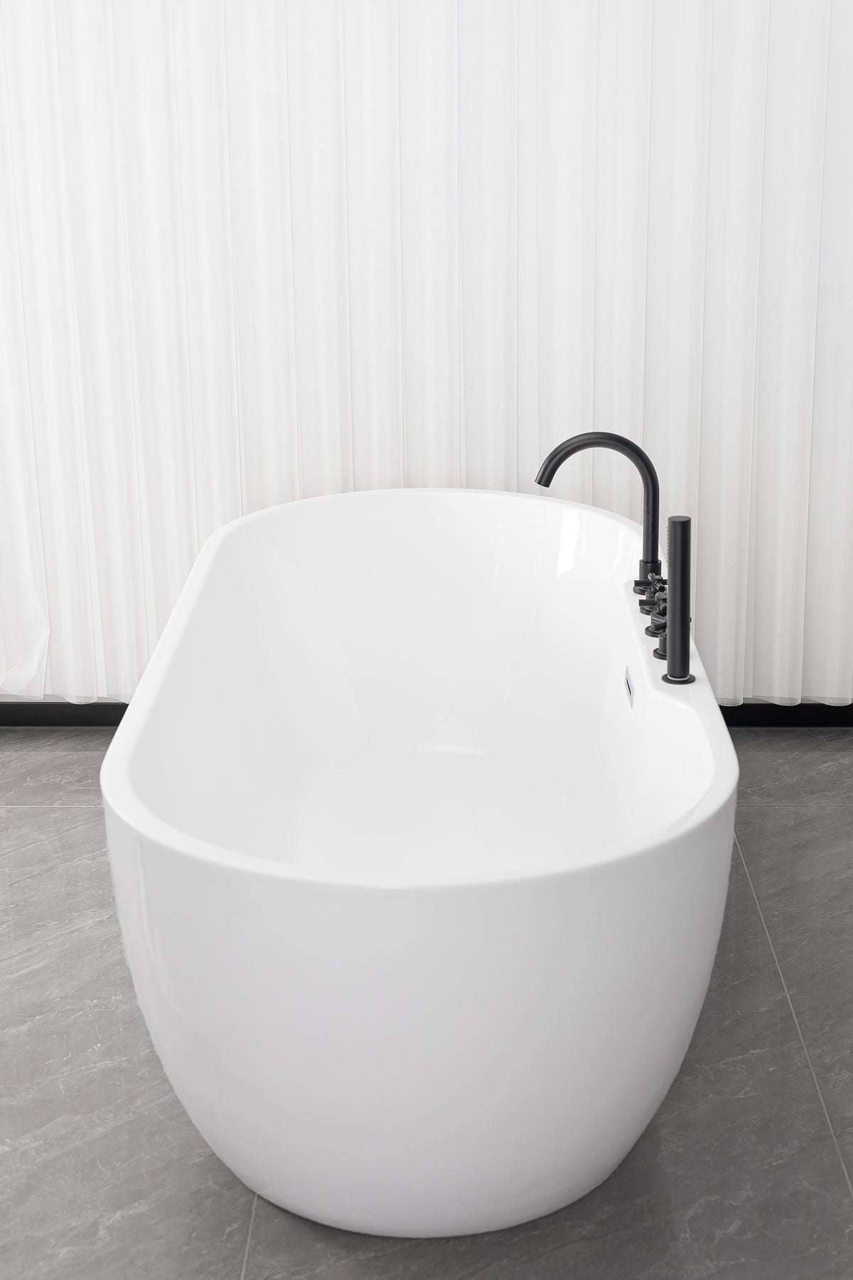 Bañera exenta ARUBA negro mate 170x75x58 cm