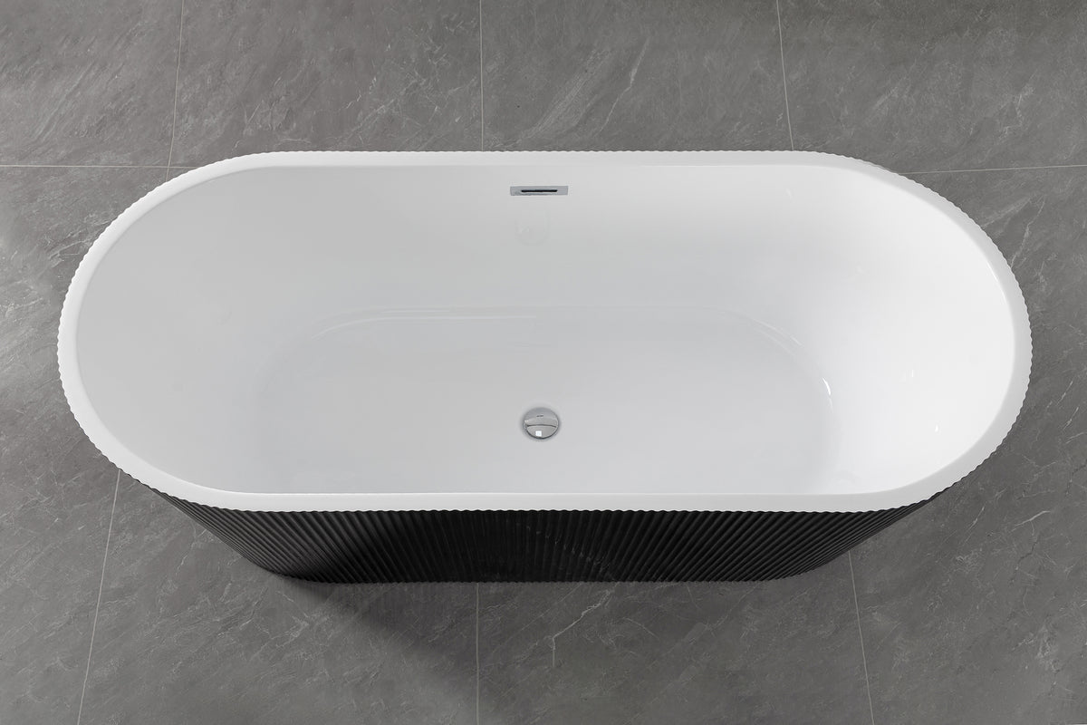Bañera exenta RENO 170x75x58 cm negra