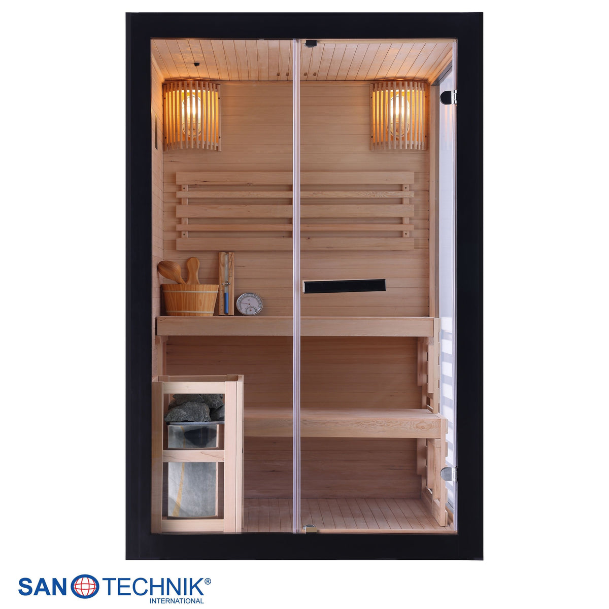Finnische Sauna PANORAMA BLACK | für 2 Personen