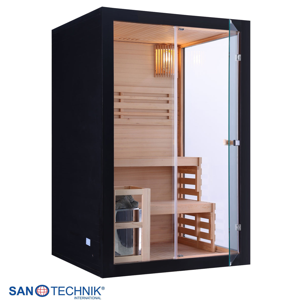 Finnische Sauna PANORAMA BLACK | für 2 Personen