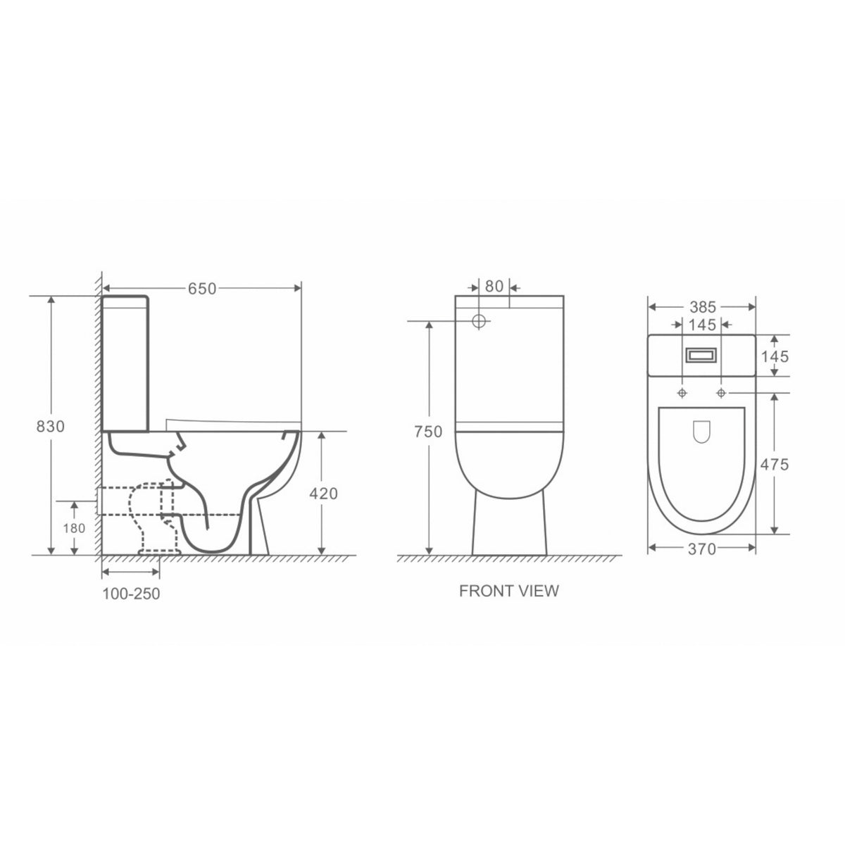 MONO Spülrandloser WC- Monoblock inkl. WC Sitz