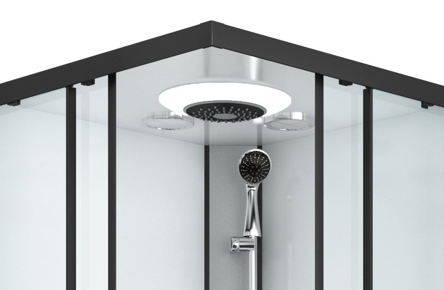 Komplettdusche MIAMI BLACK - mit Schnellmontage 90 x 90 x 215 cm