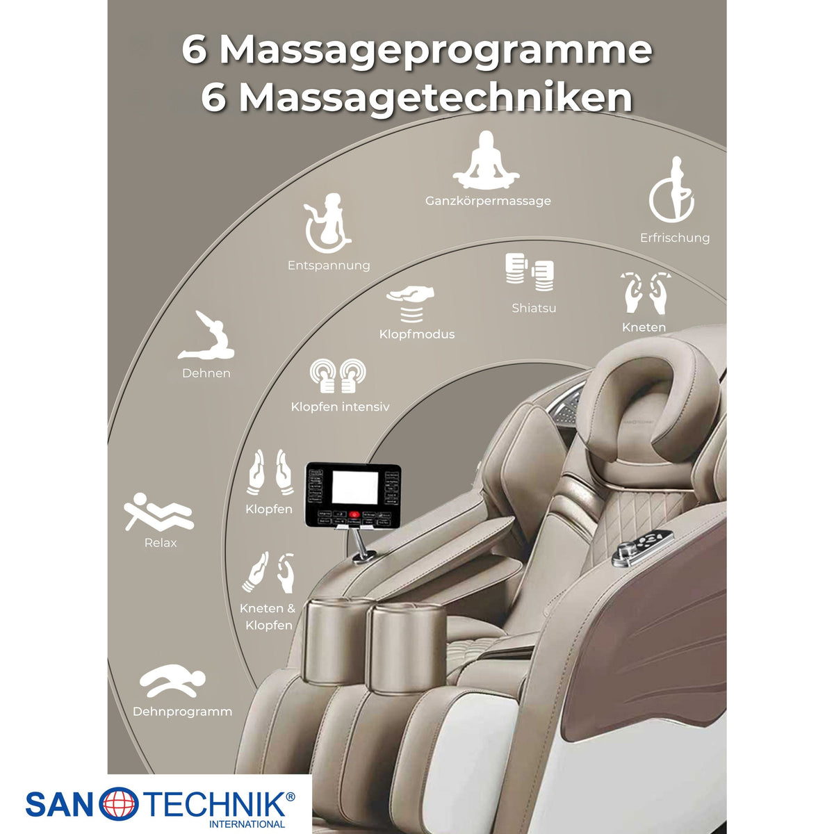 Master Pro Luxus-Massagesessel beige