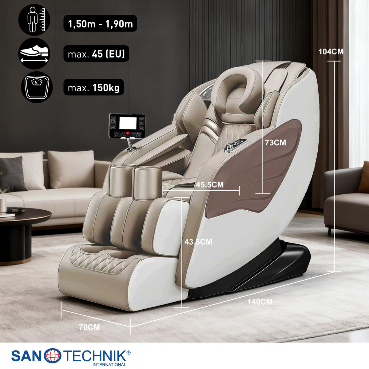 Master Pro Luxus-Massagesessel beige