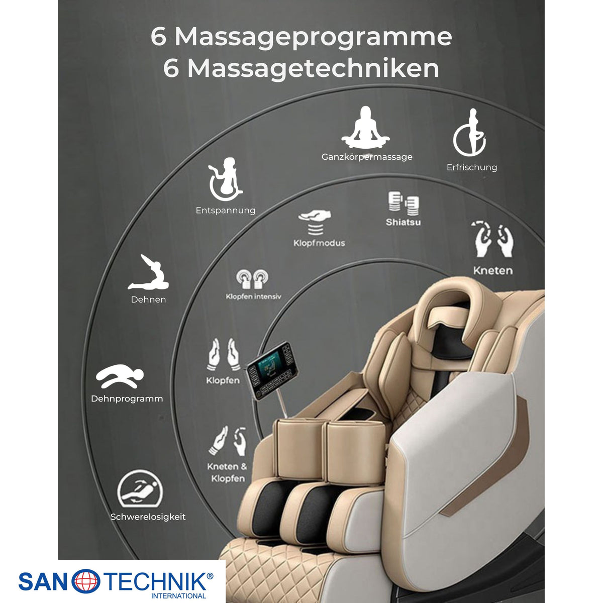 WELLORA Luxus-Massagesessel beige