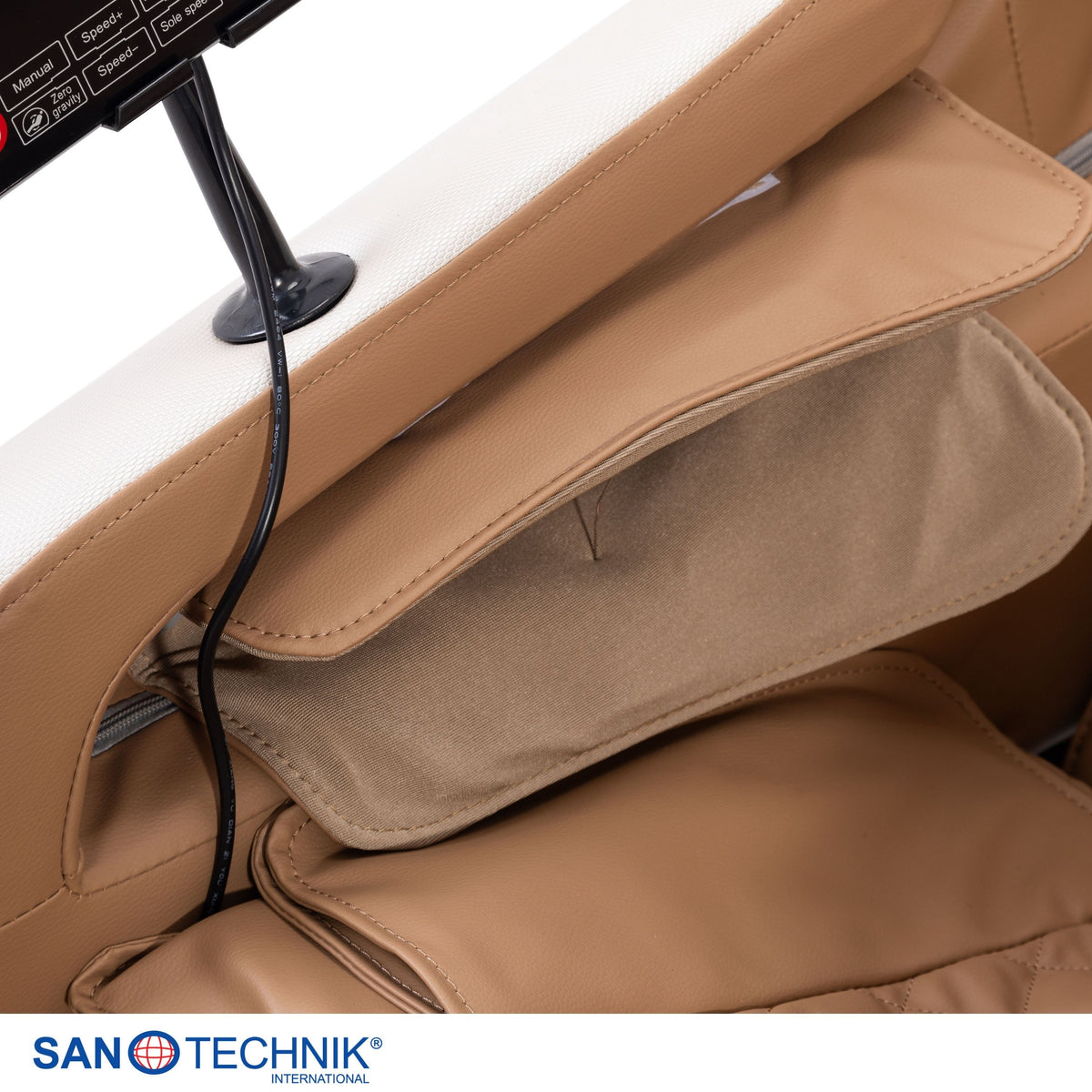 Sillón de masaje de lujo WELLORA, beige