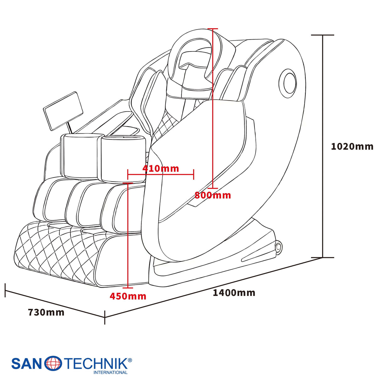 Sillón de masaje de lujo HEALORA, gris