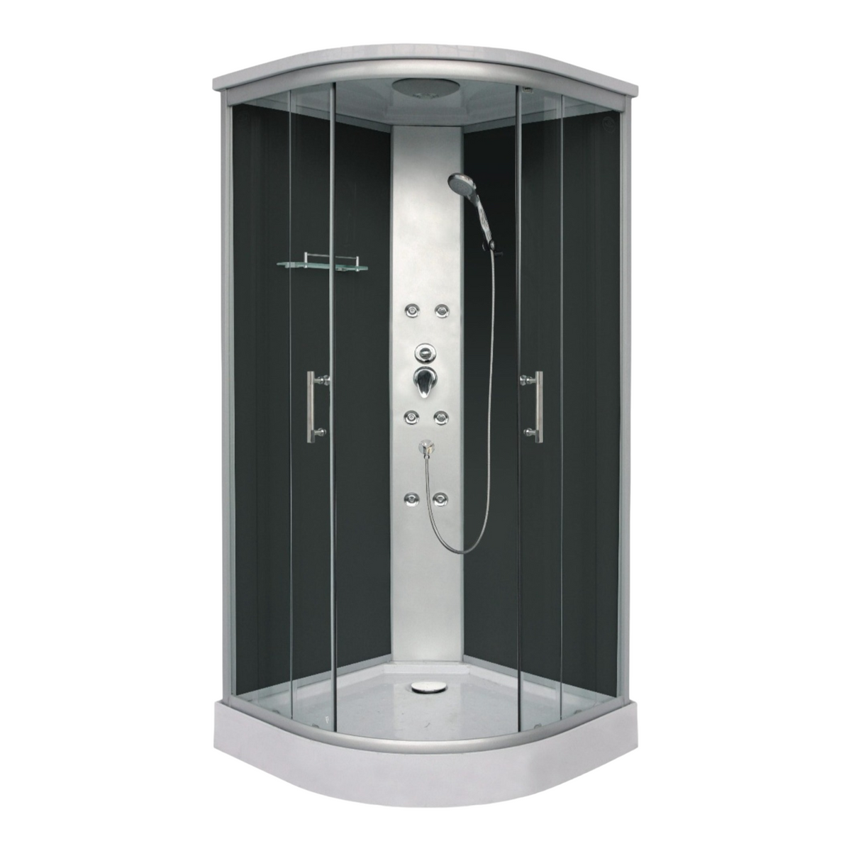 Komplettdusche PUNTO BLACK mit Schnellmontage 90x90x215 cm