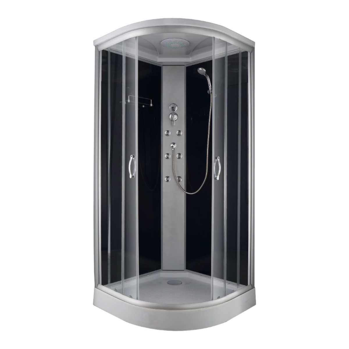 Komplettdusche RELAX BLACK 90x90x215 cm