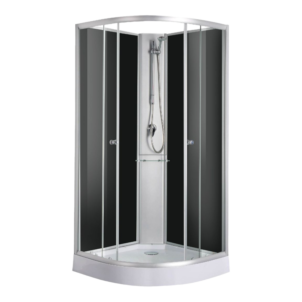 Komplettdusche RIO BLACK 90x90x204 cm