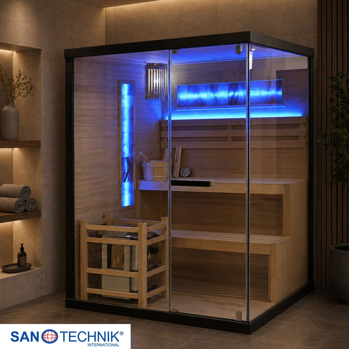 Salzstein Sauna LUXOR 2 | für 3 Personen
