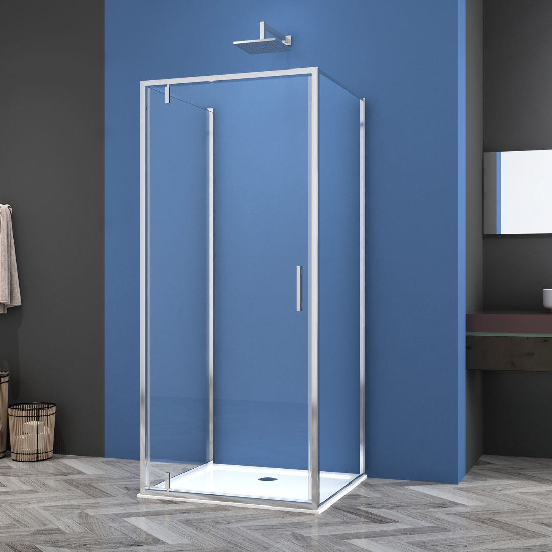 Schwenktür chrom 6mm ESG Easy-Clean | 4 verschiedene Größen