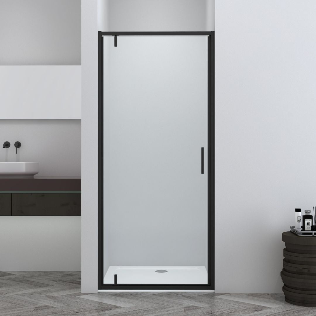 Schwenktür schwarz 6mm ESG Easy-Clean | 4 verschiedene Größen