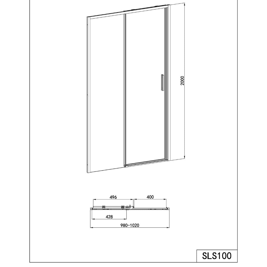 Schiebetür chrom 6mm ESG Easy-Clean/Soft-Close | 3 verschiedene Größen