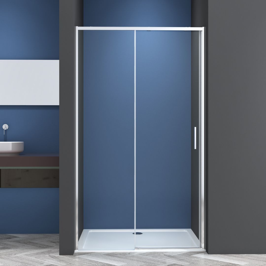 Schiebetür chrom 6mm ESG Easy-Clean/Soft-Close | 3 verschiedene Größen