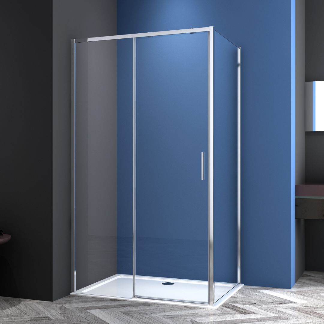 Schiebetür chrom 6mm ESG Easy-Clean/Soft-Close | 3 verschiedene Größen