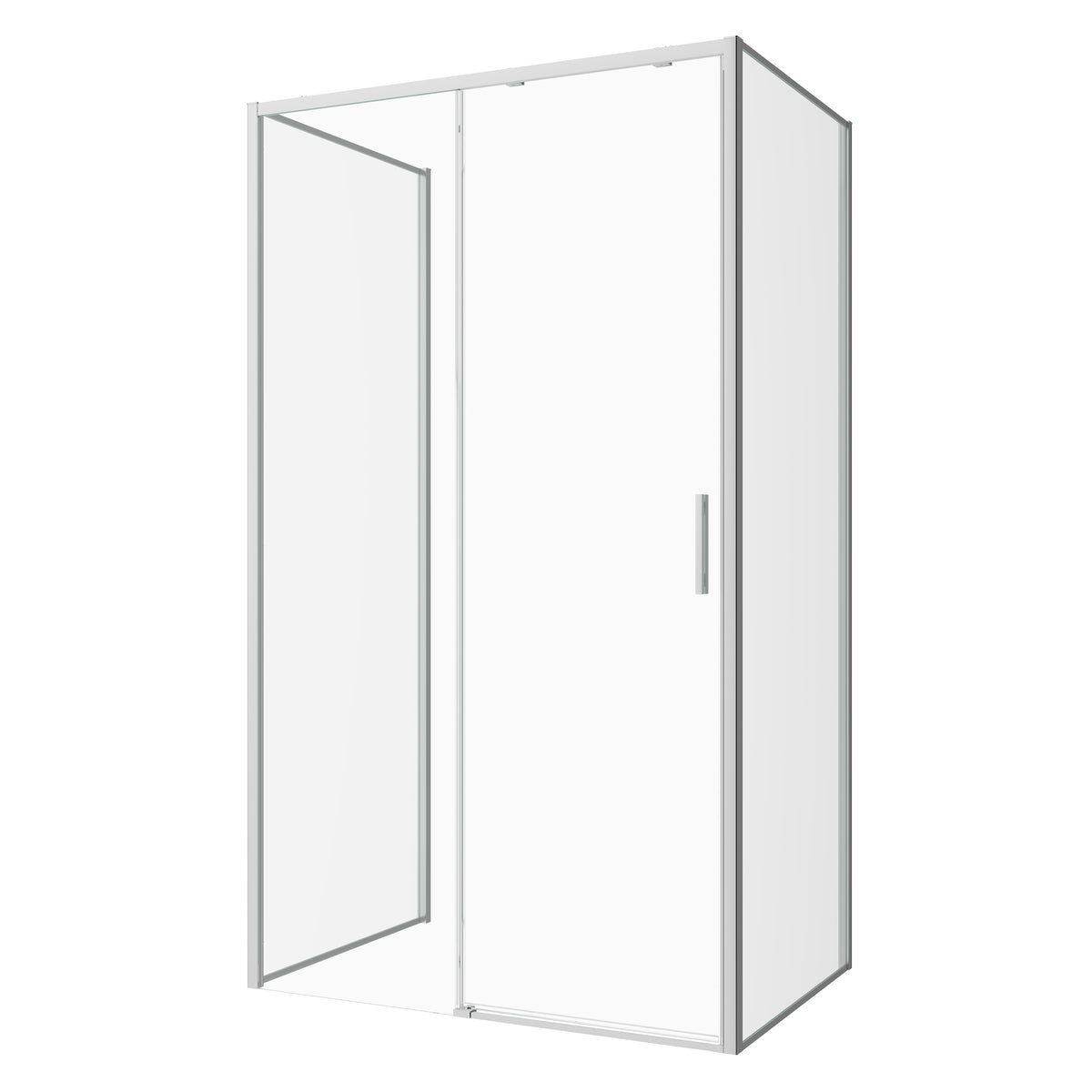 Schiebetür chrom 6mm ESG Easy-Clean/Soft-Close | 3 verschiedene Größen